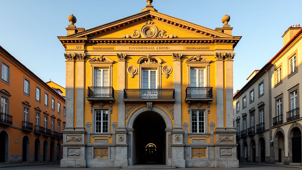 Fachada histórica de sala de concertos tradicional no Porto, arquitetura portuguesa clássica